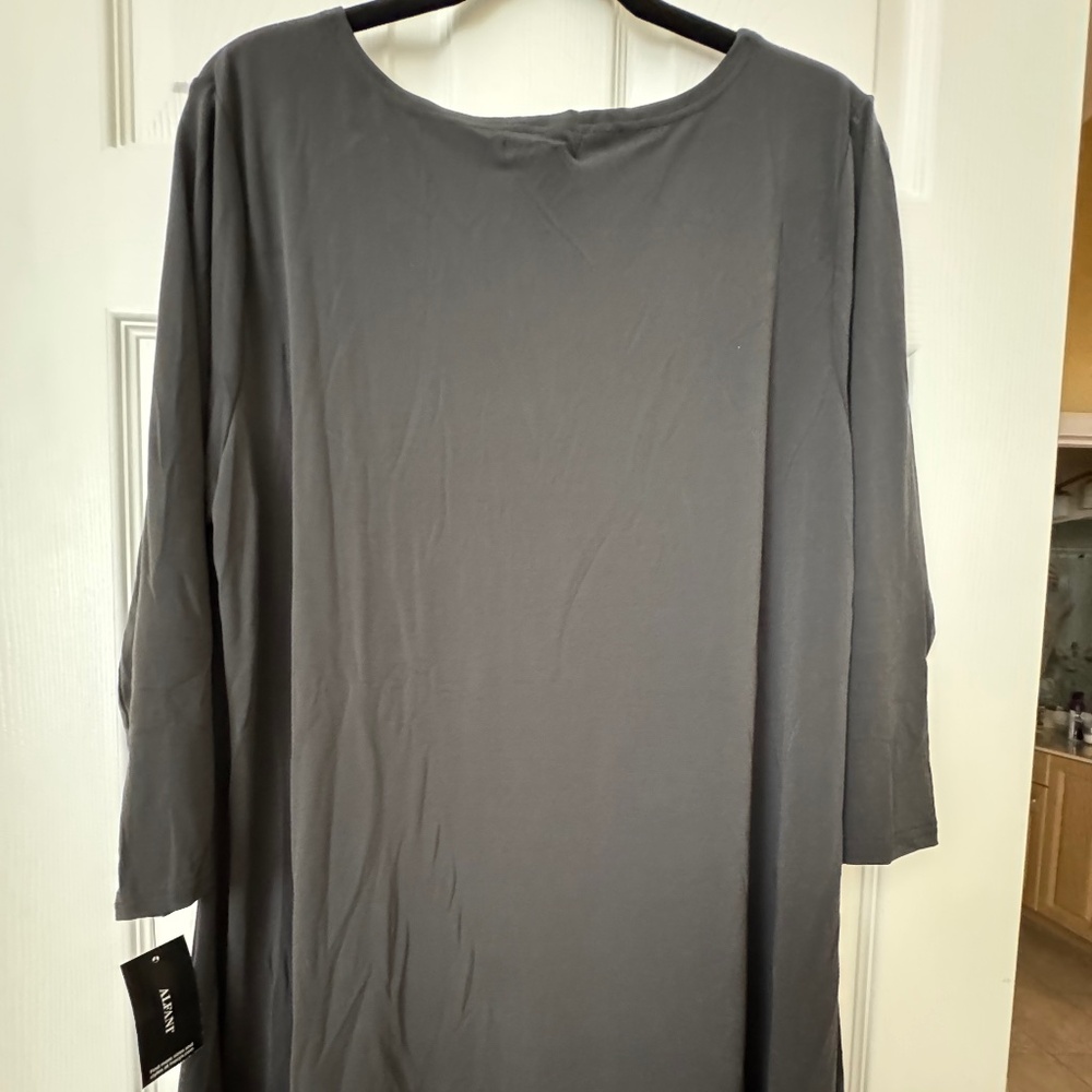 Alfani Tunic Top / 3/4 sleeves.   Size XL  Dark grey